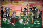 'I care' - dipinto eseguito da Giuliano Manganello per la stanza 'lo Studio' di Montenisa
