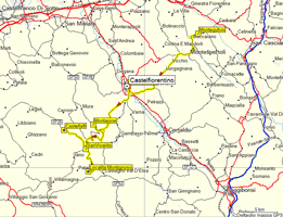 Castelfiorentino e dintorni, mappa dell'itinerario