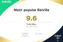 certificate award 2020 issued from Belvilla
