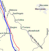 Cartina della zona di Montefiridolfi