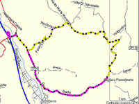 Mappa della zona con l'itinerario